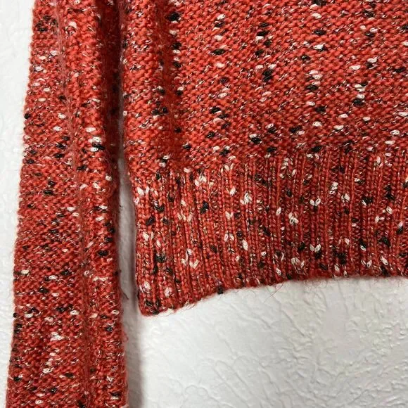 Anthropologie John + Jenn Women's XS Apple Blossom Red Marled Cropped Sweater - Picture 5 of 11
